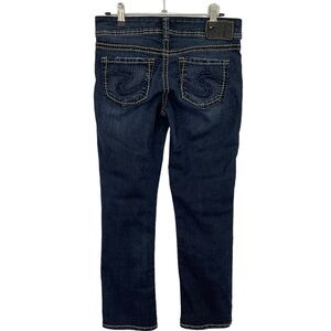 Silver Jeans Suki Capri Sz 26 Dark Wash Denim Straight Crop Stretch Casual VGUC